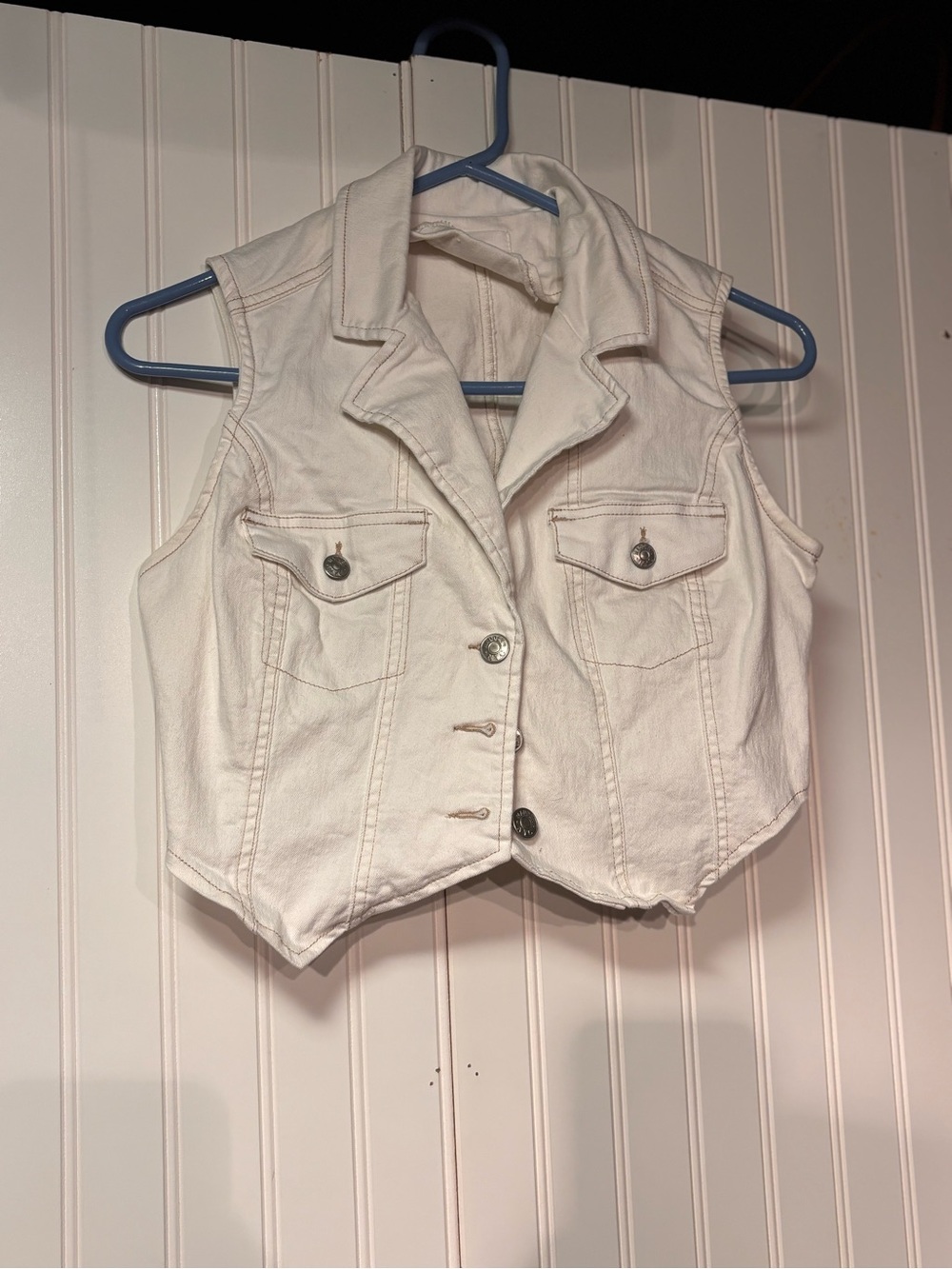 White Denim Vest